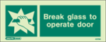 Break Glass To Operate Door Sign