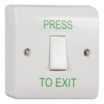 CQR White Plastic "PRESS TO EXIT" Exit Button