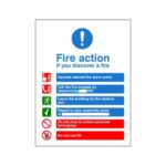 Fire Action Sign H