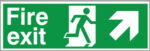 Fire Exit Arrow Right/Up Sign