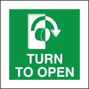 Fire Exit Turn To Open Sign (Clockwise Arrow)