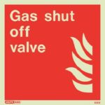 Jalite Photoluminescent 'Gas Shut Off Valve' Sign
