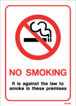 White PVC No Smoking Sign with Text