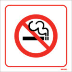 White Self-Adhesive No Smoking Sign